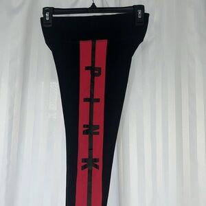 Victoria’s Secret PINK Black Yoga Legging. Red Band Down Legs.